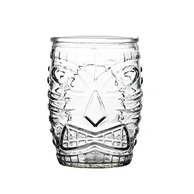 Image of Libbey Tiki Old Fashioned Tumbler 16oz / 450ml Set of 4 Hawaiian Style Cocktail Glassware