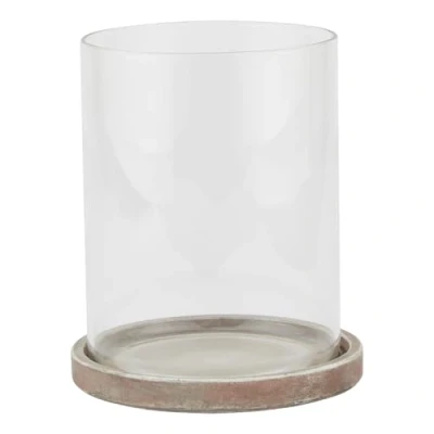 Image of Siena Large Hurricane Lantern Ceramic L18 x W18 H21 cm Brown
