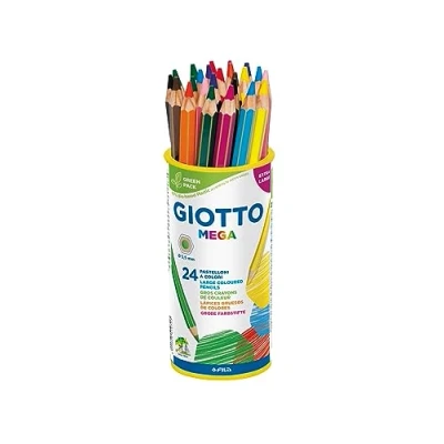 Image of GIOTTO Mega Chunky Colouring Pencils, 24 Assorted Colours, Ideal for Children, Parties and Schools