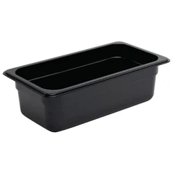 Image of Vogue Polycarbonate 1/3 Gastronorm Container 100mm Black