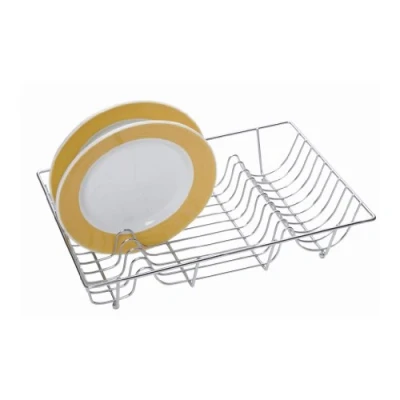 Image of KitchenCraft Large Dish Drainer Rack, Chrome Plated Metal, 48 x 33 cm