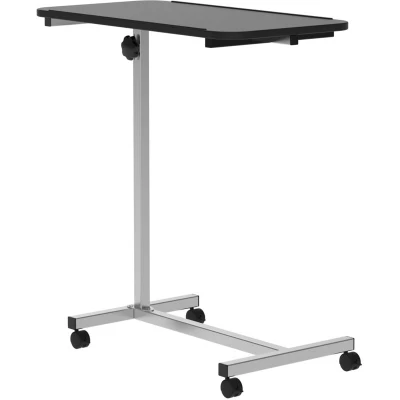 Image of HOMCOM Height Adjustable Overbed Table with Wheels, C Shaped Laptop Desk, Portable Rolling Bedside for Living Room, Bedroom, Black