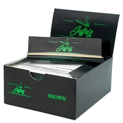 Image of King size Slim Unbleached Rolling Paper Box of 50 booklets Jeffriz