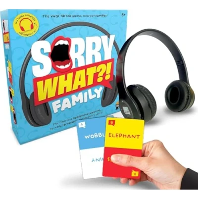 Image of Hilarious Sorry What Sound Game Funny Family Games for Groups with 40,000 Word Combinations Trendy TikTok Included Headphones Fun Party, Camping, Laughs