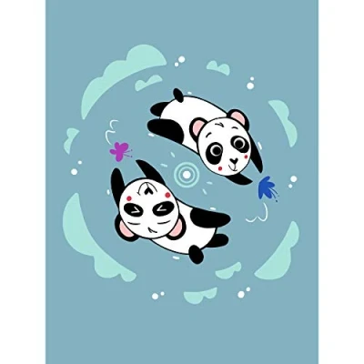 Image of Wee Blue Coo Kawaii Panda Friends Large Art Print Poster Wall Decor