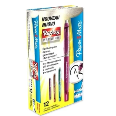 Image of Paper Mate 0.7 mm Medium Tip Replay Premium Erasable Gel Pen Assorted (Pack of 12)
