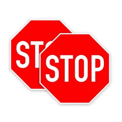 Image of Pack of 2 Stop Sign Stickers(150 x 150 mm) with Waterproof Traffic Stickers # TR086 Limited