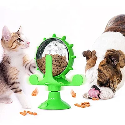 Image of OwnLifeYF Interactive Treat Leaking Toy for Small Dogs Original Slow Dog Feeder Funny Wheel Pet Products Accessories (Green)