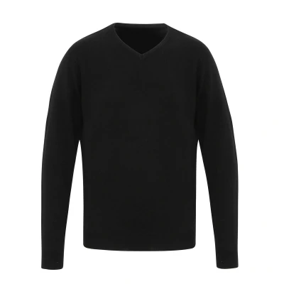 Image of Premier Mens Essential Acrylic V Neck Sweatshirt (Black) Size 2XL