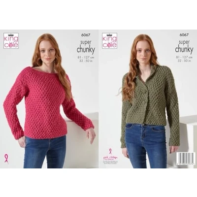 Image of King Cole Celestial Super Chunky Knitting Pattern Ladies Jacket &amp; Sweater (6067), Various