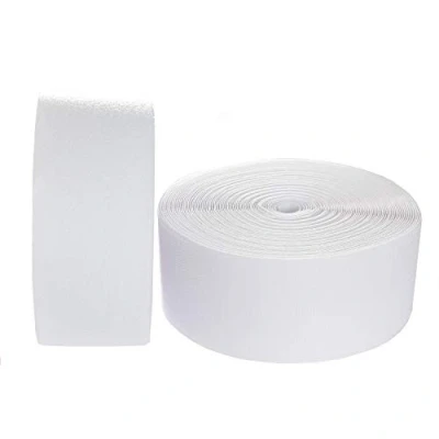 Image of TUKA 82 Feet x 100mm Hook and Loop Sew on Tape, 25 Meter (25m 25m Loop), Width 100 mm, Back Side Not Adhesiv, &amp; TKB5035 White