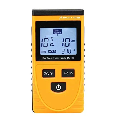 Image of Surface Resistance Meter, Abuycs LCD Handheld Earth Tester Measuring Instrument Static Detector High Precision Digital Electrostatic Analyzer
