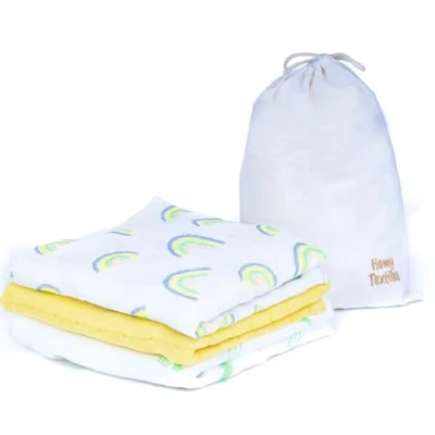 Image of Homy Textiles Muslin Cloths for Baby, Unisex Burp New Borns, Soft, Breathable, and Absorbent Pure Cotton Squares, Ideal Baby Cloth, Washcloth, 80 x cm, 3 Pack
