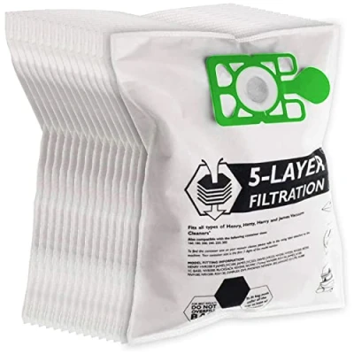 Image of SPARES2GO Cloth Hoover Bags compatible with Numatic Henry HVR200 HVC200 NRV200 Vacuum Cleaners (Pack of 15)