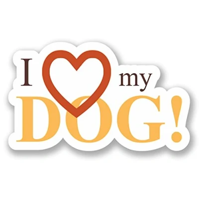 Image of 2 x 10cm I Love My Dog Vinyl Decal Sticker Bike Laptop Car Animal Fun #5474 (10cm Wide 6cm Tall)