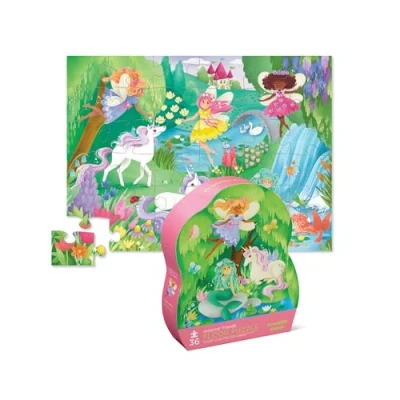Image of Crocodile Creek Magical Friends 36 Piece Jigsaw Floor Puzzle with Heavy Duty Shaped Box for Storage, Large 20&quot; x 27&quot; Completed Size, Designed Kids Ages 3 Years and up