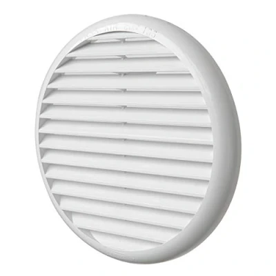 Image of Ventilation TU160B Universal Round Grille in Plastic with Springs, White, Diameter 175 mm