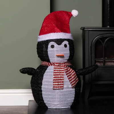 Image of 70cm Battery Operated Pop up Christmas Penguin with Static &amp; Flashing White LEDs