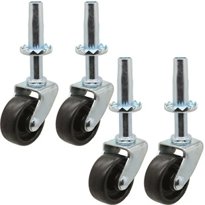 Image of 4x Black Swivel Socket Castor Wheels 30mm Furniture Caster