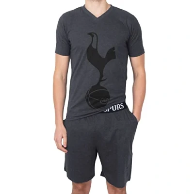 Image of Tottenham Hotspur FC Official Gift Mens Loungewear Short Pyjamas Grey Medium