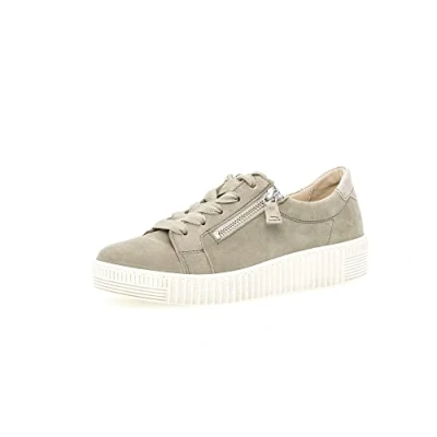 Image of Gabor Women Trainers, Ladies Low Tops,Removable Insole,Leisure,Low Shoe,Street Shoe,lace up Shoe,Sports Shoe,Green (Schilf.Beige),37.5 EU / 4.5 UK