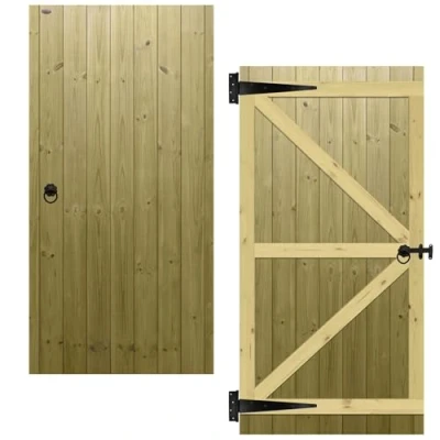 Image of Tongue &amp; Groove Interlocking Fully Framed Flat Top Pedestrian Side Garden Gate Height: 6ft (180cm) x Width: 90 cm Supplied with the Ring Latch Hinge Pack and Bolt