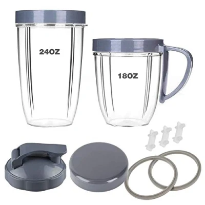 Image of Blender Replacement Parts, 18oz/24oz Cups with Lip Ring, Flip Top to Go Lid,Stay Fresh Resealable Lids,Gaskets &amp; Shock Pad Compatible Nutribullet 600W 900W Accessory