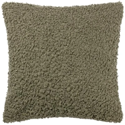 Image of Yard Cabu Chunky Boucle Feather Filled Cushion Khaki Bouclé One Size