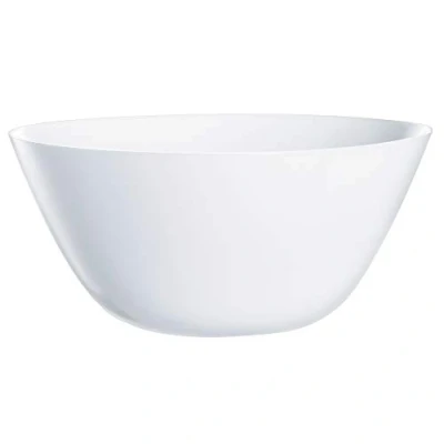 Image of Arcopal by Luminarc Zelie White Opal Glass Dinner Set Dinnerware Plates (24cm Salad Bowl)