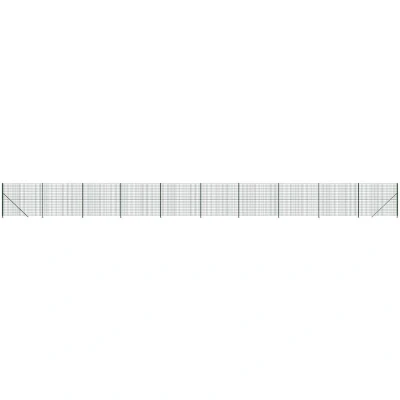 Image of vidaXL Wire Mesh Fence with Flange Green 2x25 m
