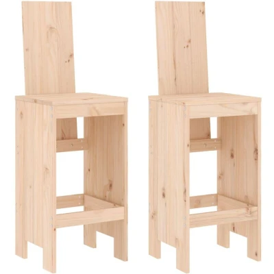 Image of vidaXL Bar Stools 2 pcs 40x42x120 cm Solid Wood Pine