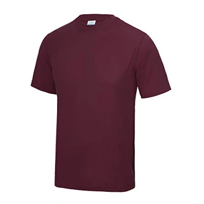 Image of Just Cool Mens Performance Plain T Shirt (XL) (Burgundy)