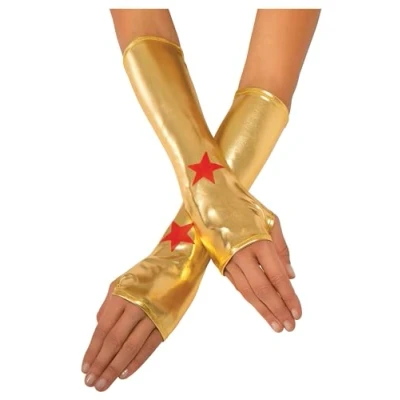 Image of Rubie&#039;s 35479NS000 Dc Comics Wonder Woman Gauntlets Adult Fancy Dress Accessory, Womens, One Size