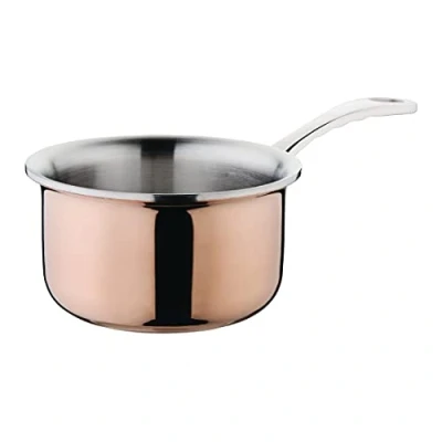 Image of Vogue Copper Mini Saucepan 90X90X55mm Cookware Casserole Dishwasher Safe