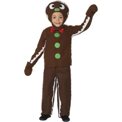 Image of Smiffys Little Gingerbread Man Costume, Brown, S Age 4 6 years
