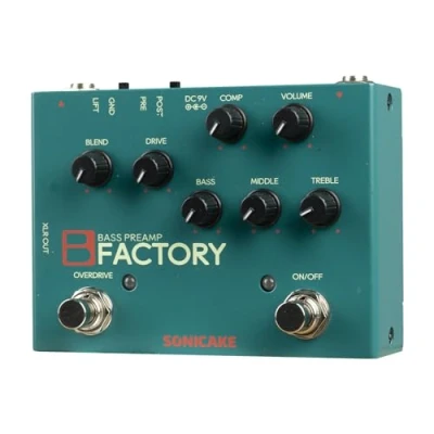 Image of SONICAKE Bass Pedal Overdrive Analog Preamp Compression Effects and 3 Band EQ via Pre/Post Selection with XLR Output B Factory