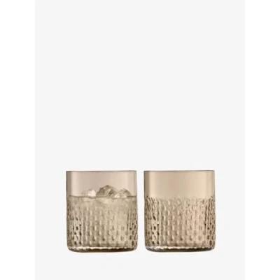 Image of LSA Wicker Tumbler 330ml Taupe Set of 2 Mouthblown &amp; Handmade Glass WR05