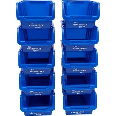 Image of The Workplace Depot Plastic Picking Storage Bins Pack of 10 75(H) x 105(W) 162(D) mm (Blue)