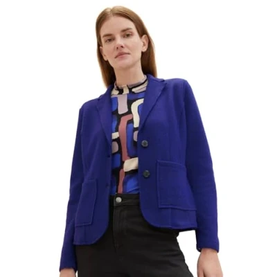 Image of TOM TAILOR Women&#039;s 1039144 Blazer, 33965 Crest Blue Melange, 22
