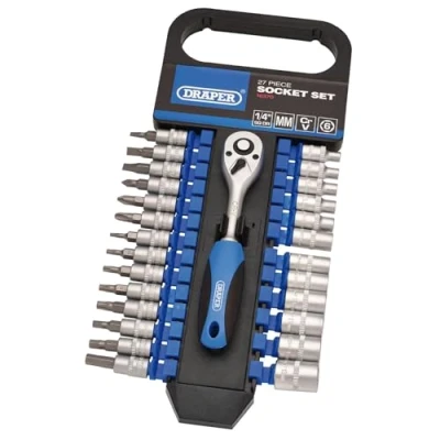 Image of Draper Metric Socket Set, 1/4&quot; Sq. Dr. (27 Piece)