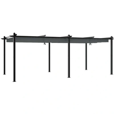 Image of vidaXL Garden Gazebo with Retractable Roof Anthracite 3x6 m Aluminium