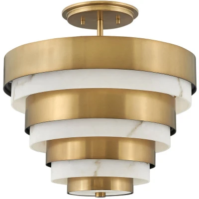 Image of Hinkley Echelon Cylindrical Ceiling Light Heritage Brass