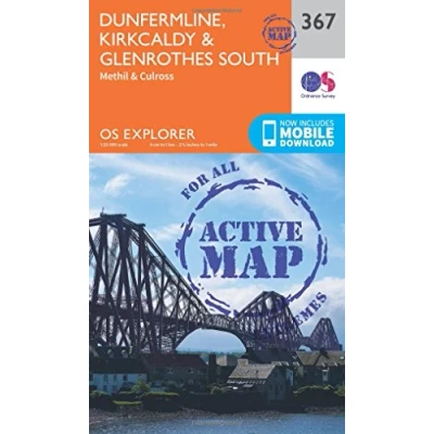 Image of Explorer Active 367 Dunfermline, Kirkcaldy &amp; Glenrothes South Map With Digital Version