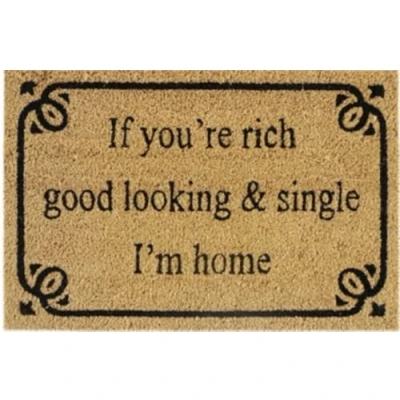 Image of Natural Coir 60cm x 40cm heavy duty doormats with rubber base funny message (good looking)