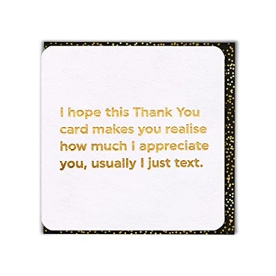 Image of Brainbox Candy Funny Thank You Cards &#039;Realise How Much I Appreciate You&#039; Perfect Card for Friends Mates Him Her Boyfriend Girlfriend Partner