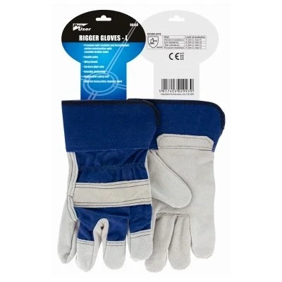 Image of Blue L Cowhide Rigger Gloves By Pro User