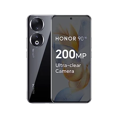 Image of HONOR 90 Smartphone 5G, 200MP Triple Camera, 6,7 Curved AMOLED 120Hz Display, 8GB+256GB, 5000mAh Battery, SuperCharge 66 W, Dual SIM, Android 13, Midnight Black