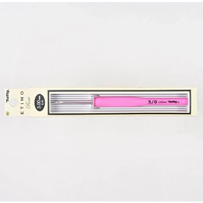 Image of Tulip ETIMO ROSE Cushion Grip Aluminium Silver Crochet hook (3.0mm)