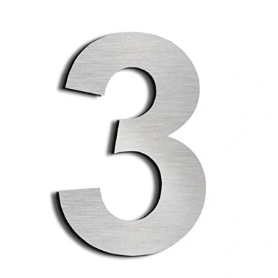 Image of nanlyiau House numbers door Stainless Steel number Made of Solid 304 Floating Appearance in Easy to Install 6in/15.3cm(3)