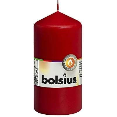 Image of Bolsius Pillar Candle Small , &quot;Red 60 mm Width&quot;